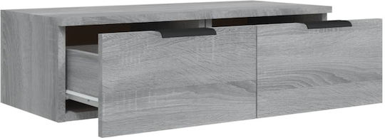 Hängeschrank fürs Wohnzimmer aus Spanplatte Grau 68x30x20 cm