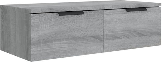 Hängeschrank fürs Wohnzimmer aus Spanplatte Grau 68x30x20 cm