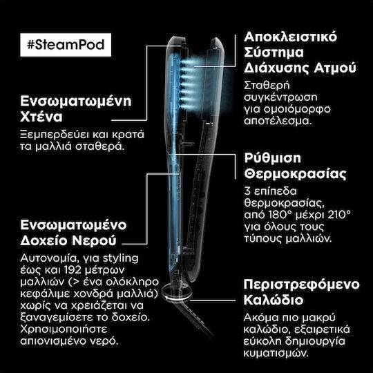 L'Oréal Professionnel SteamPod 4 Hair Straightener with Steam and Ceramic Plates