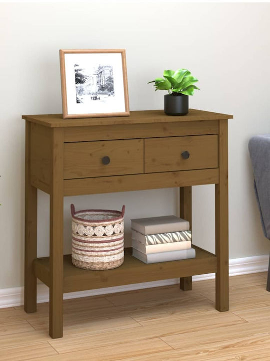 Solid Wood Console Table Μελί L75xW35xH75cm