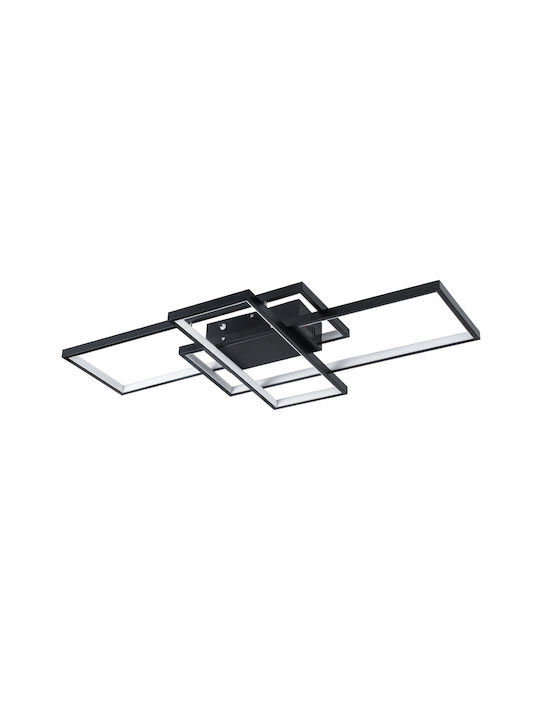 GloboStar Quadra Ceiling Mount Light 85cm Black with Integrated LED and Remote Control