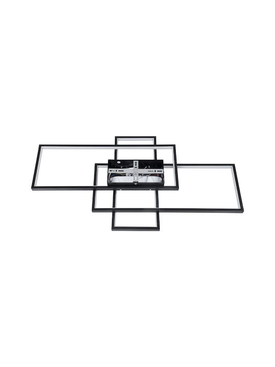 GloboStar Quadra Ceiling Mount Light 85cm Black with Integrated LED and Remote Control