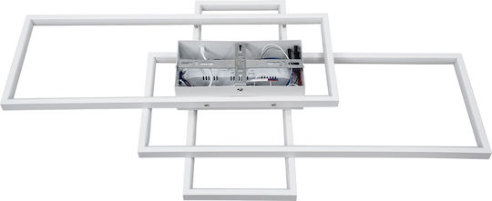 GloboStar Quadra Deckenleuchte 85cm Weiß mit Integrierter LED und Fernbedienung