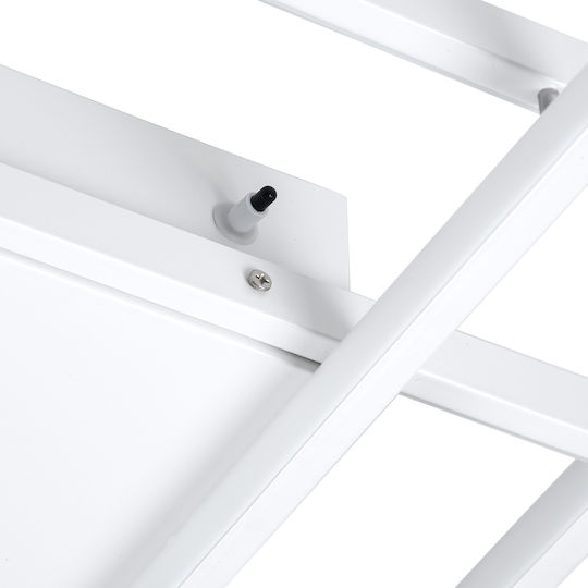 GloboStar Quadra Deckenleuchte 85cm Weiß mit Integrierter LED und Fernbedienung