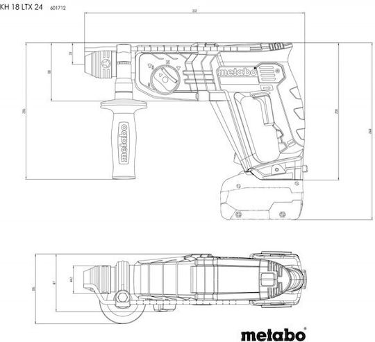 Metabo 685210000 Set Angle Wheel & Impact Drill Driver & Impact Driver & Hammer & Lens 18V with 2 Batteries 4Ah and Case