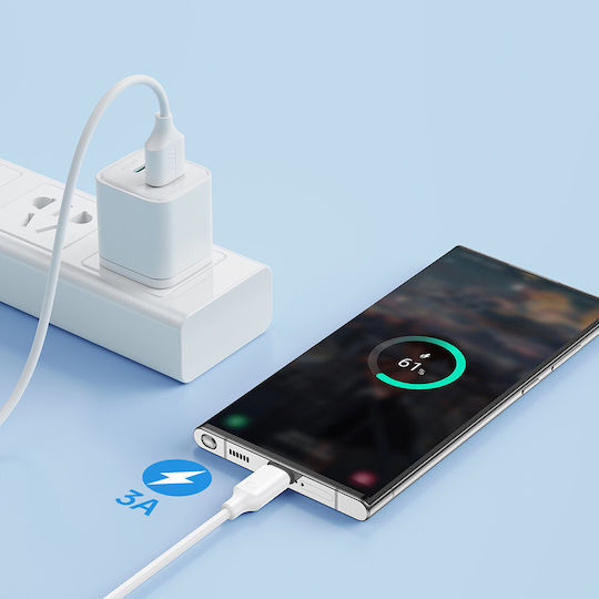 Joyroom S-UC027A9 USB 2.0 Cable USB-C male - USB-A 20W Λευκό 2m