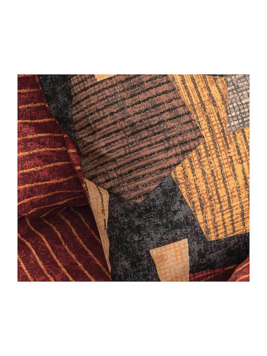 Palamaiki Set Cearșaf cu 1 Față de pernă Super dublu 240x260cm. Fashion Life FL6160 Portocaliu 2buc
