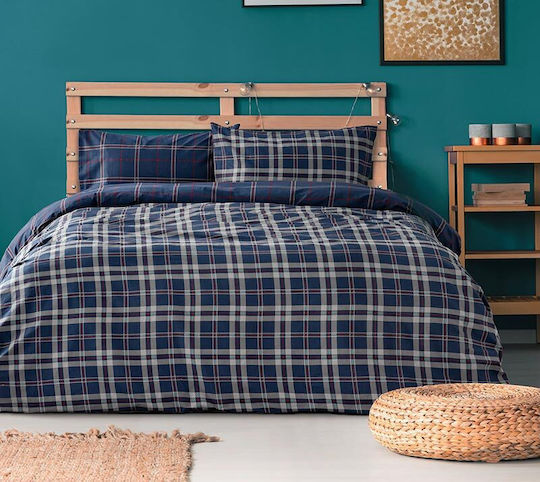 Kocoon Olivia Σετ Σεντόνια Μονά με Λάστιχο 100x200+30εκ. Blue (3τμχ)