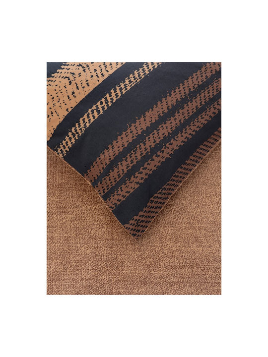 Kocoon Bettwäsche-Set Einzel mit Gummiband 100x200+30cm. Tena Brown 3Stück