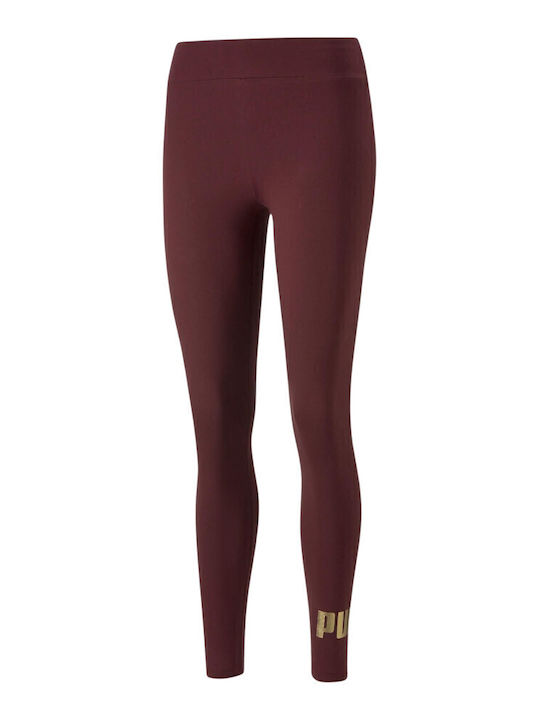 Essentials Training Women's Long High Waist Burgundy Leggings