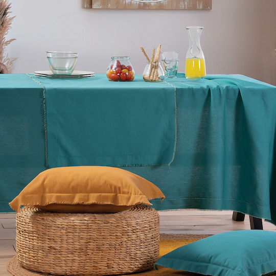 Nef-Nef Homeware Τραπεζομάντηλο Βαμβακερό Minimal Aqua 140x240εκ.