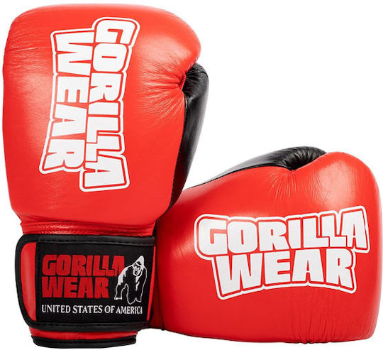 Gorilla Wear Ashton Pro Boxing Gloves Leather for Match Red