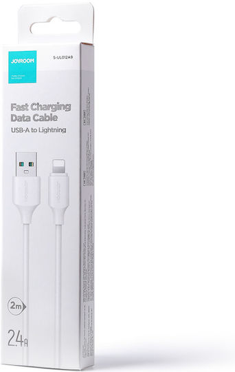 Joyroom S-UL012A9 Regular USB-A la Cablu Lightning Alb 2m