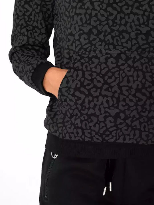 Cropped Women's Sweatshirt Hooded Black