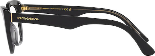 Dolce & Gabbana Plastic Eyeglass Frame Butterfly Black DG3360 3246