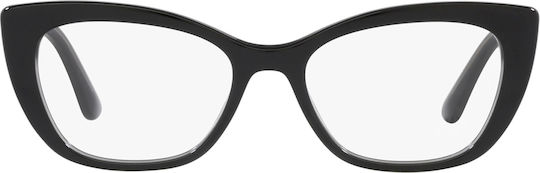Dolce & Gabbana Plastic Eyeglass Frame Butterfly Black DG3360 3246