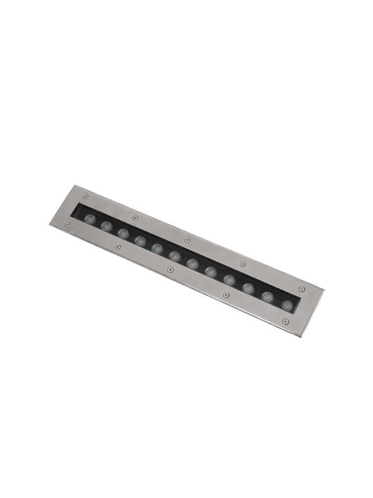 GloboStar Mina Outdoor Floor Lamp LED Wall Washer 12W RGBW IP68 Silver