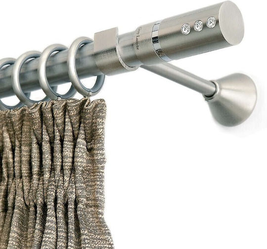 Anartisi Metallisch Vorhangstange Valeria Doppel mit Schiene Φ25mm 160cm Nickel Satin