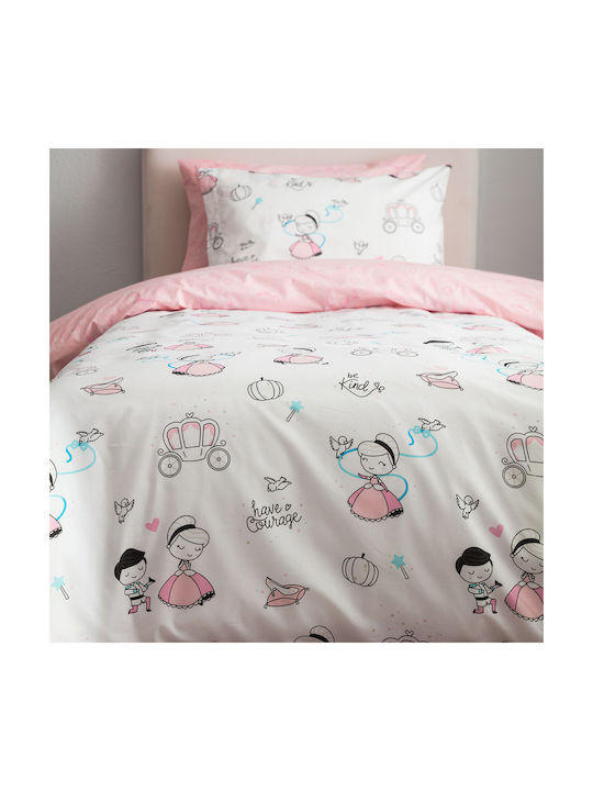 Vesta Home Cindy Kids Duvet Cover Set Single with Pillowcase Cotton Pink 170x240cm