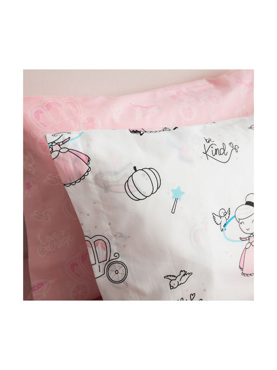 Vesta Home Cindy Kids Duvet Cover Set Single with Pillowcase Cotton Pink 170x240cm