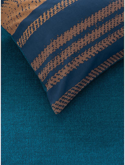 Kocoon Bettbezug-Set Übergröße mit 2 Kissenbezügen 225x245 Tena Blue