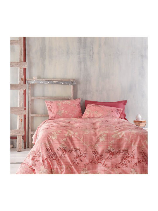 Rythmos Bettbezug-Set Einzelbett mit Kissenbezug 160x250 Doca Pink