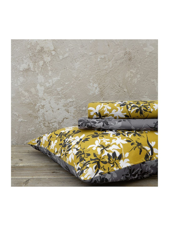 Nima Duvet Cover Set Cotton Single with Pillowcase 160x240 Zinnia Yellow