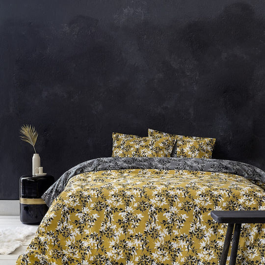 Nima Duvet Cover Set Cotton Single with Pillowcase 160x240 Zinnia Yellow