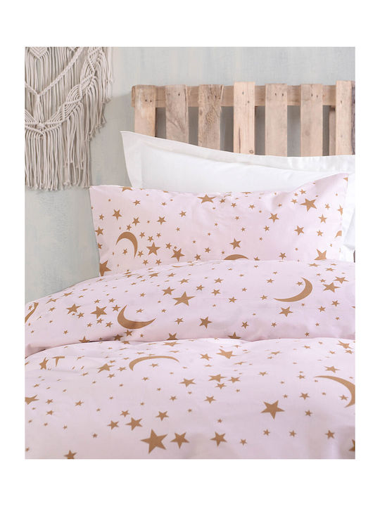 Rythmos Bettbezug-Set Baumwolle Übergröße mit 2 Kissenbezügen 220x250 Moonlight Pink
