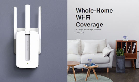 Mercusys MW300RE v4 WiFi Extender Single Band (2.4GHz) 300Mbps