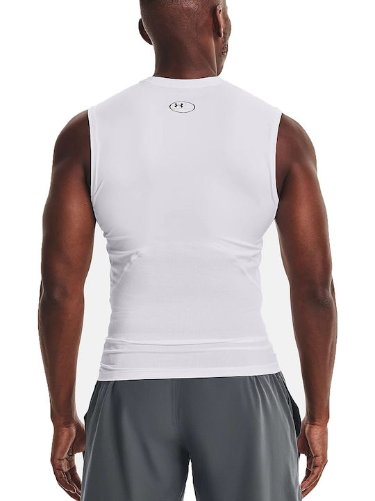 Under Armour Heatgear Мъжка термо без ръкави Компресия Бял