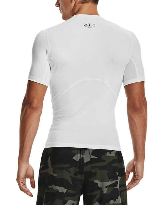 Under Armour HeatGear Ανδρική Ισοθερμική Κοντομάνικη Μπλούζα Compression Λευκή