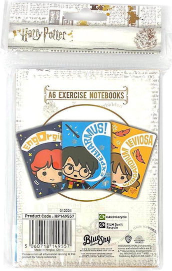 Blue Sky Studios Harry Potter Kawaii Set 3 Notizblock A6 Blau