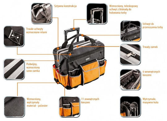Neo Tools Orange Wheeled Hand Tool Bag