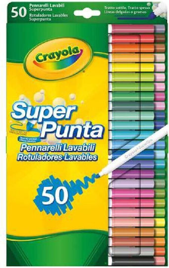 Crayola Super Punta Lavabili Markere de Desen Set 50buc