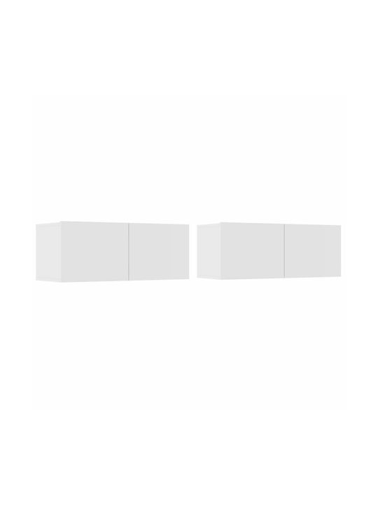 Living Room TV Unit White 4pcs L100xW30xH30cm