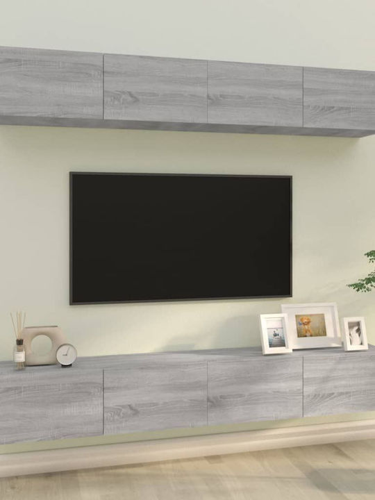 Living Room TV Unit Grey 4pcs L100xW30xH30cm