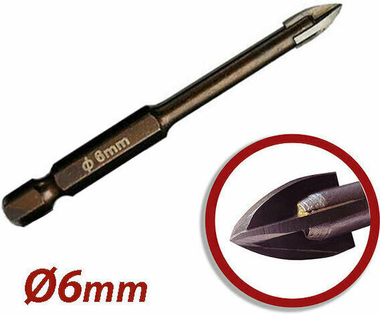 Harden Burghiu cu Tija Hexagonală pentru Sticlă και gresie 6mm