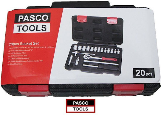 Pasco Set Ratchet 1\4" 19pcs