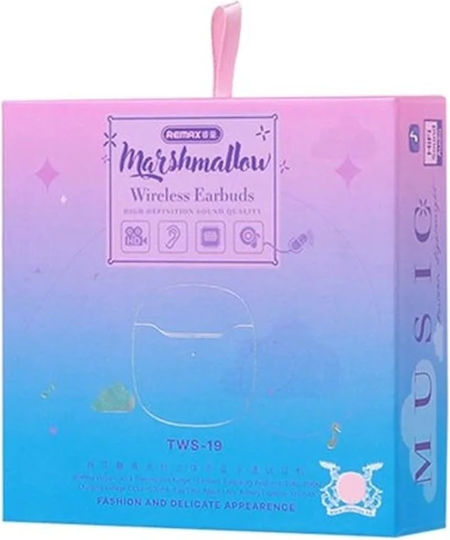 Remax TWS-19 Earbud Bluetooth Handsfree Ακουστικά με Θήκη Φόρτισης Λευκά