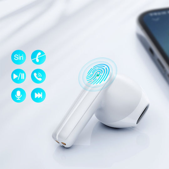 Joyroom JR-TL11 Earbud Bluetooth Handsfree Earphones with Sweat Resistance and Charging Case White