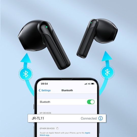 Joyroom JR-TL11 Earbud Bluetooth Handsfree Earphones with Sweat Resistance and Charging Case Black