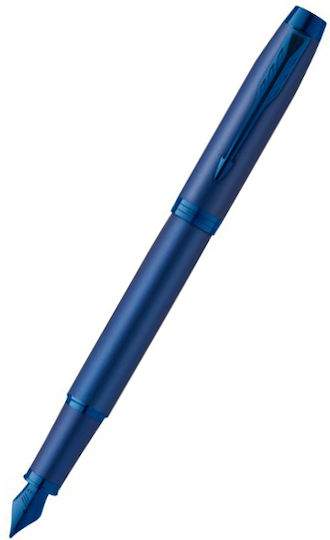 Parker IM Monochrome Writing Pen Fine 0.7mm Blue made of Brass with Blue Ink