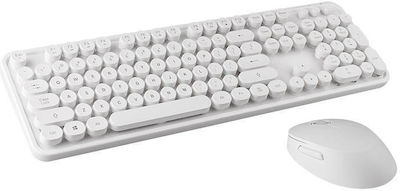 MOFII Sweet Kabellos Tastatur & Maus Set Englisch US Weiß