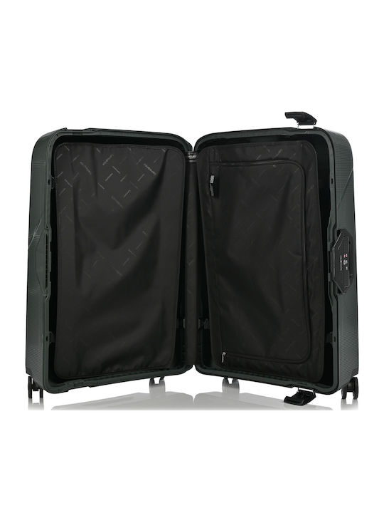 Samsonite Magnum Large Hard Green Suitcase With 4 Wheels Height 75cm