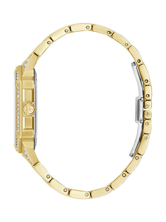 Bulova Crystal Octava Ανδρικό Ρολόι 40mm Μπαταρίας με Χρυσό Μεταλλικό Μπρασελέ