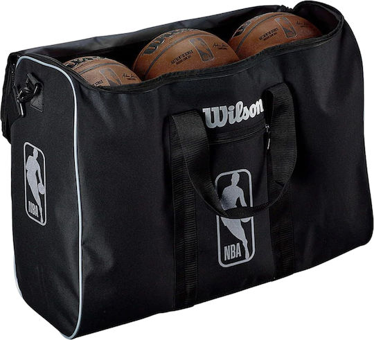 Wilson NBA Authentic Σάκος Μεταφοράς 6 Μπαλών In Black Colour