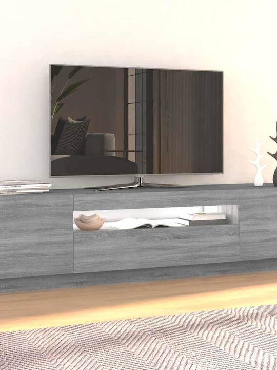 vidaXL TV-Ständer mit LED-Beleuchtung Grau M160xT35xH40cm