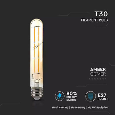 V-TAC LED Lampen für Fassung E27 und Form T30 Warmes Weiß 600lm 1Stück
