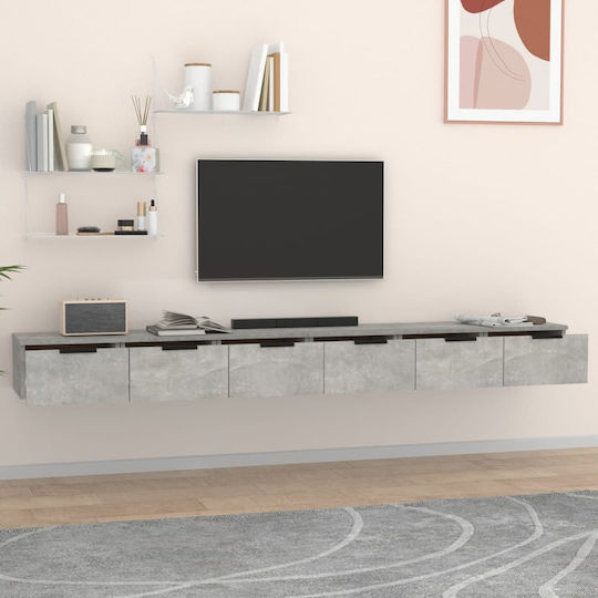 vidaXL TV-Ständer Grau Betons 2er-Set M102xT30xH32cm